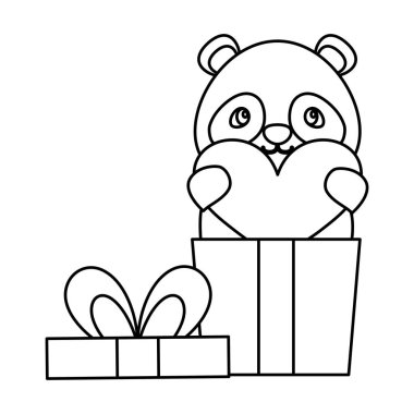 hediye ile sevimli küçük ayı panda