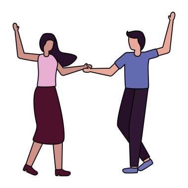 Çift Romantik aşk düz tasarım