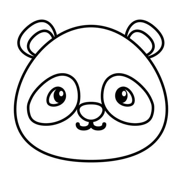 Lindo pequeño oso panda bebé cabeza carácter — Vector de stock