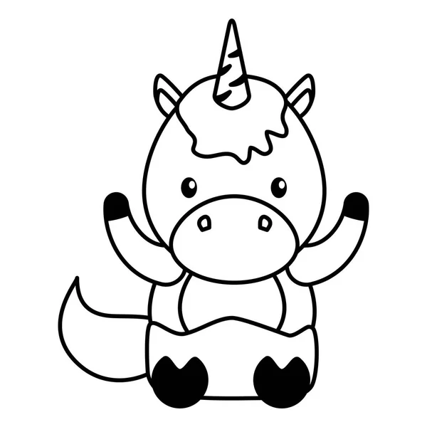 Karakter bayi unicorn kecil yang lucu - Stok Vektor