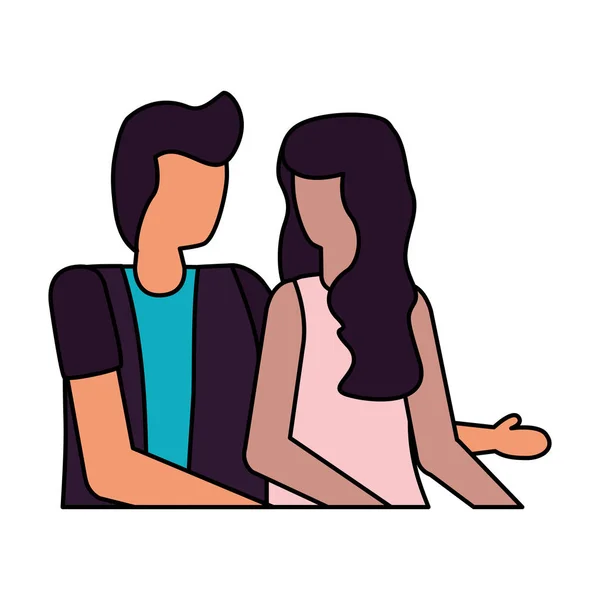 Couple romantic love flat design — Stock Vector