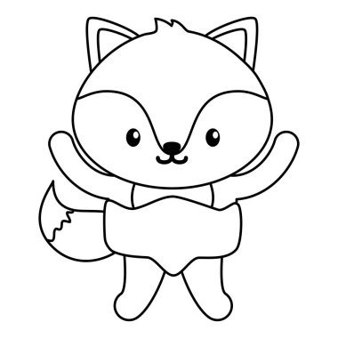 sevimli küçük tilki bebek karakter