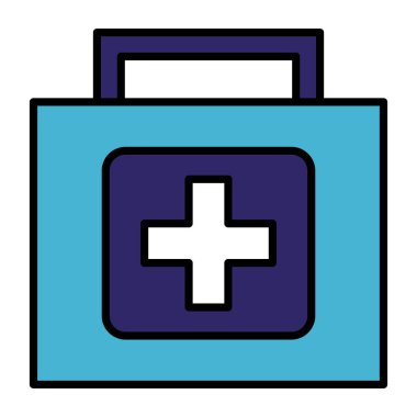 Beyaz arka planda tıbbi Kit ilk yardım