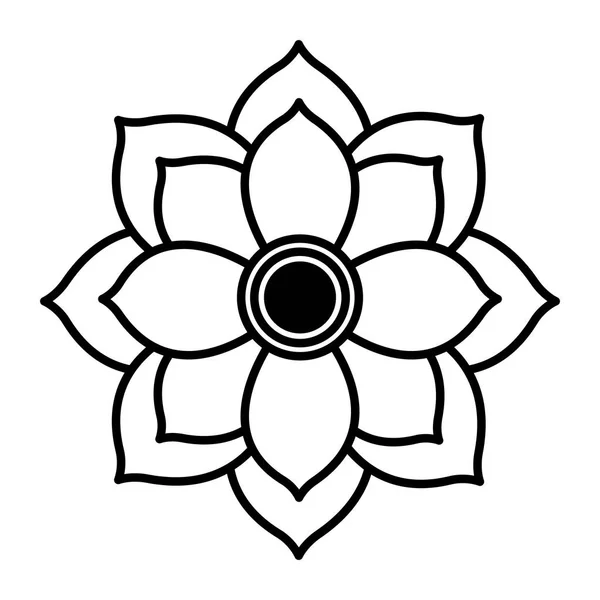 インドの蓮の花の自然のアイコン — ストックベクタ