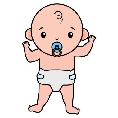 Emzik karakteri ile sevimli küçük bebek çocuk