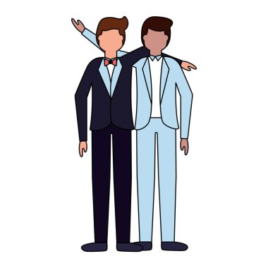 iki damat erkek düğün günü sarılmak