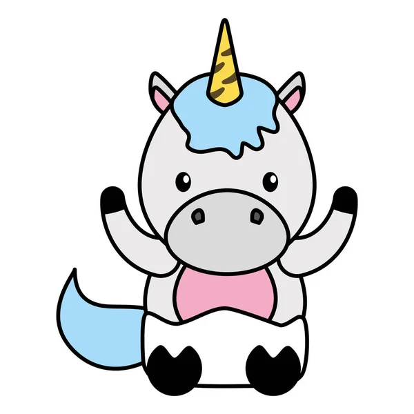 Karakter bayi unicorn kecil yang lucu - Stok Vektor