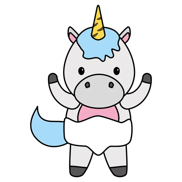 Karakter bayi unicorn kecil yang lucu - Stok Vektor