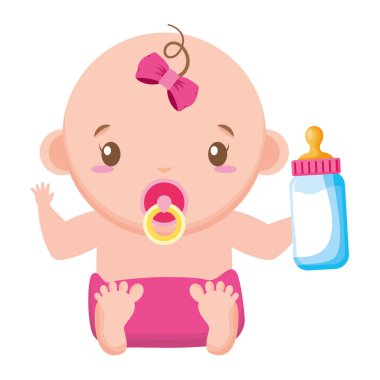 süt şişesi bebek çocuk bezi sevimli kız duş