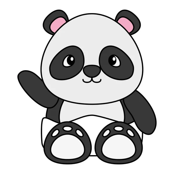 Pequeno urso bonito panda personagem do bebê — Vetor de Stock