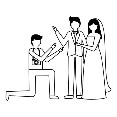 fotoğrafçı bir fotoğraf çift düğün alarak