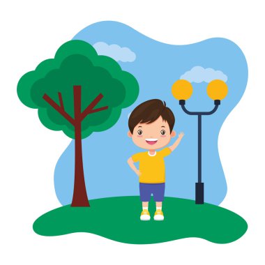 mutlu çocuk parkında duran