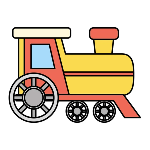 Lindo tren juguete aislado icono — Vector de stock