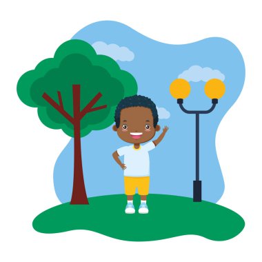 mutlu çocuk parkında duran