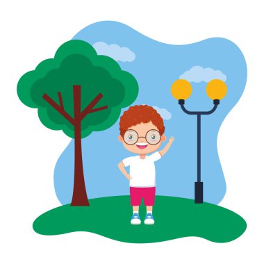 mutlu çocuk parkında duran