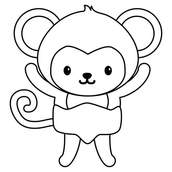 Sevimli küçük maymun bebek karakter — Stok Vektör