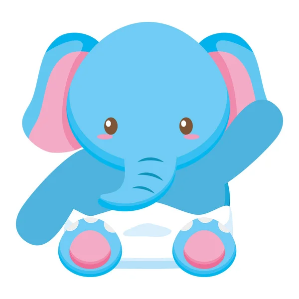 Mignon petit éléphant bébé personnage — Image vectorielle