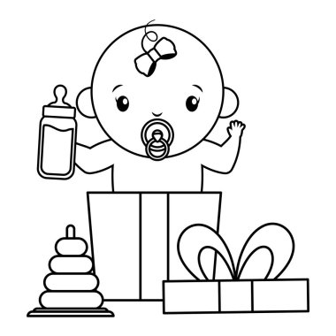 hediye küp bebek duş ile bebek bezi sevimli kız