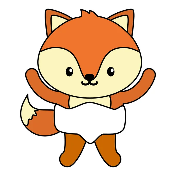 Mignon petit renard bébé personnage — Image vectorielle