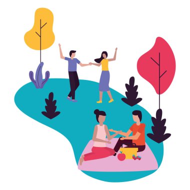 Çift Romantik aşk düz tasarım