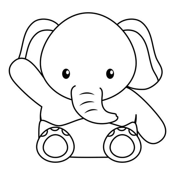 Schattige kleine olifant baby karakter — Stockvector