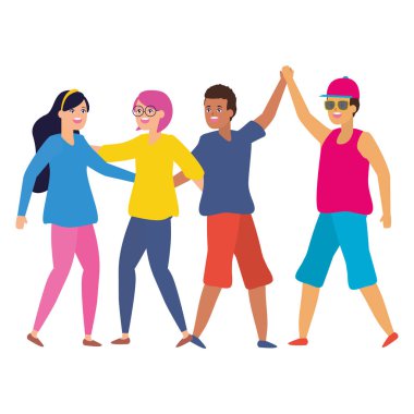 mutlu erkek ve kadın dost sarılma