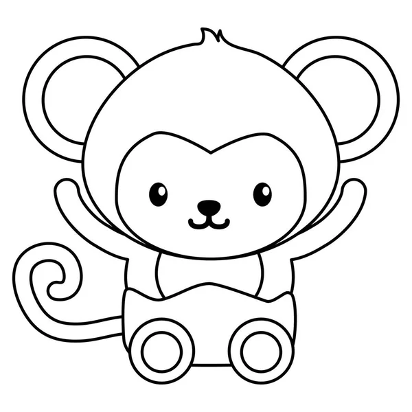 Lindo pequeño mono bebé carácter — Vector de stock