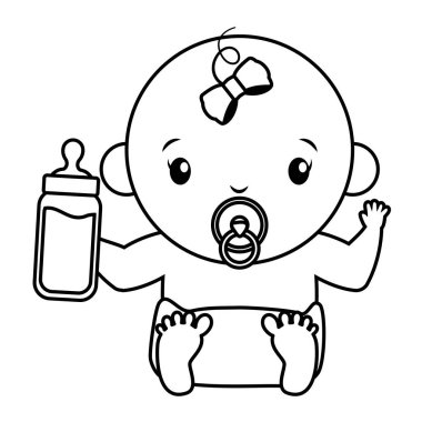 süt şişesi bebek çocuk bezi sevimli kız duş