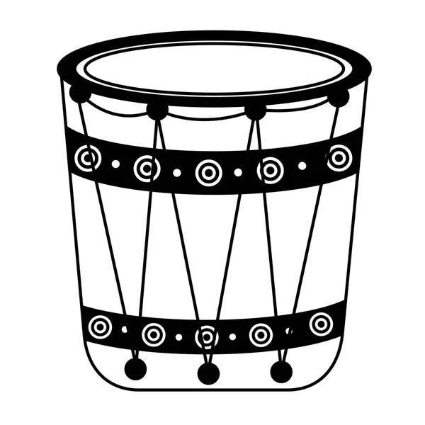 Indian folk drum instrument icon — Stock Vector