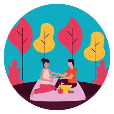 Çift Romantik aşk düz tasarım