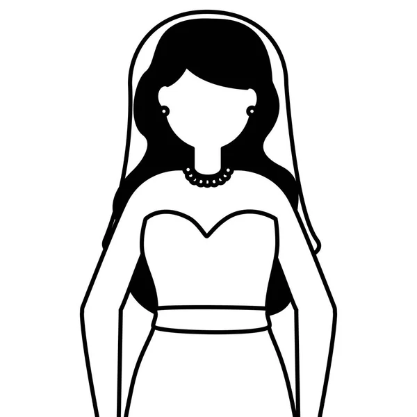 Conception plate mariage gens belle mariée — Image vectorielle