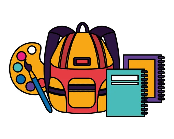 Back to school bag and set supplies — Stock Vector