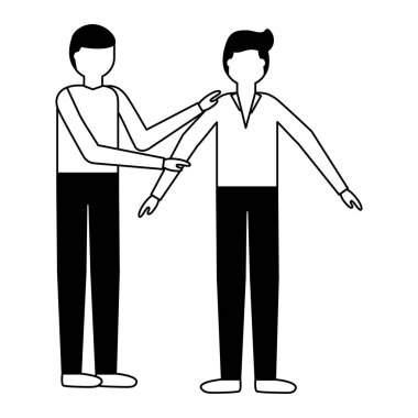 adam başka bir çocuğa destek veriyor