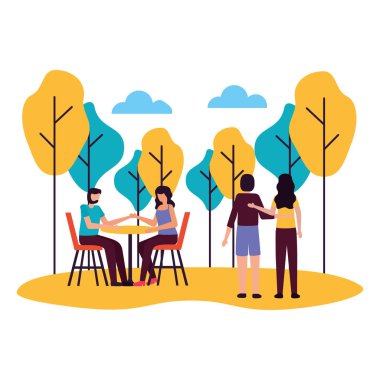 Çift Romantik aşk düz tasarım