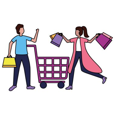 insanlar alışveriş çanta ticaret kavramı