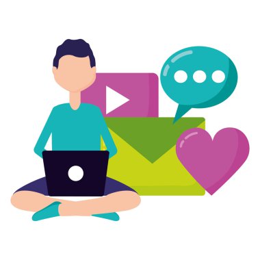 adam laptop sosyal medya