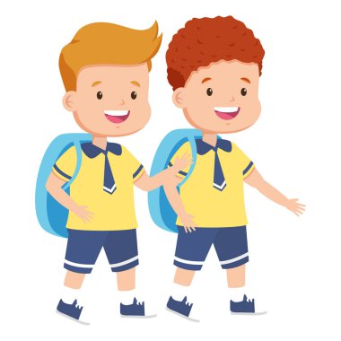 Okul geri sırt çantası ile öğrenciler çocuklar