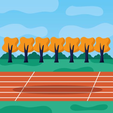 koşu pisti spor ağaç çim manzara