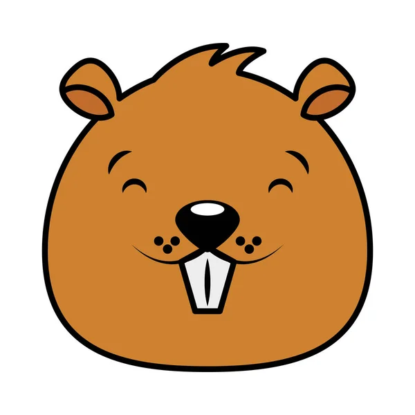 Castor rosto animal desenho animado personagem —  Vetores de Stock