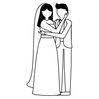 düz tasarım düğün insanlar damat ve gelin