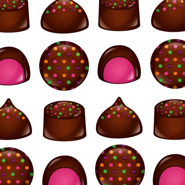 Süßigkeiten Kuchen mit Schokoladenmuster — Stockvektor