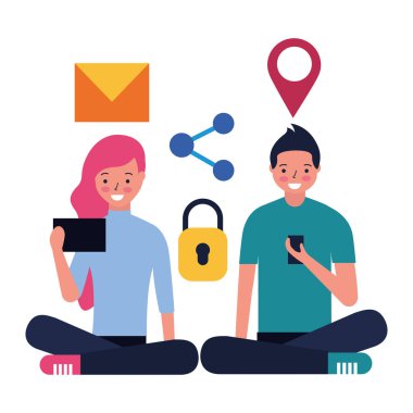 cep telefonu kullanan erkek ve kadın