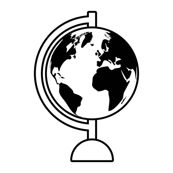 Suministro de mapa globo escolar sobre fondo blanco — Archivo Imágenes Vectoriales