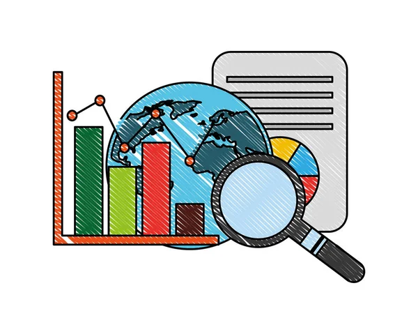 Informe del mundo de los negocios estadísticas búsqueda — Vector de stock