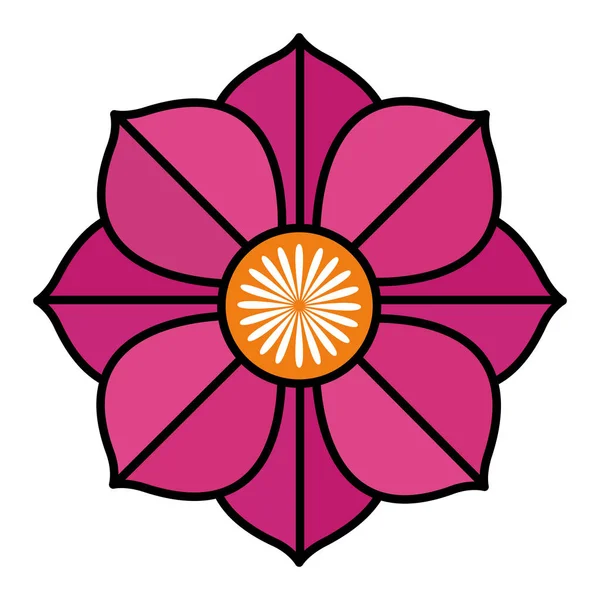 Indisk lotusblomma natur ikon — Stock vektor