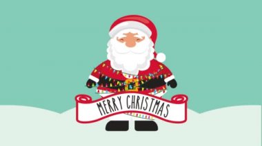 noel baba karakteri ile mutlu noel animasyon