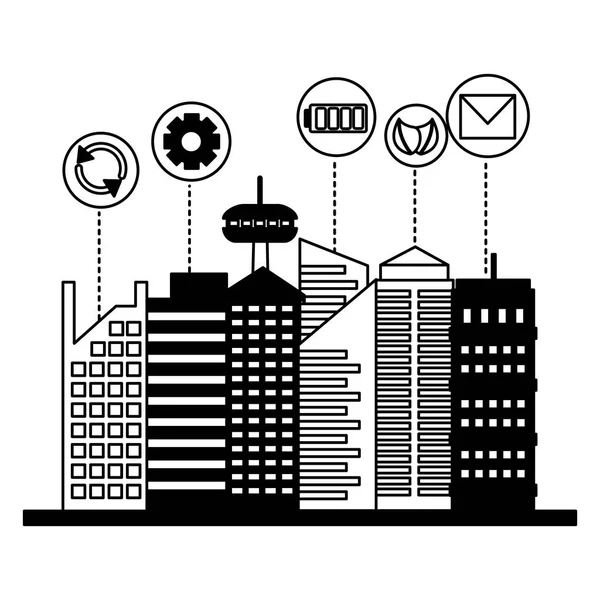 Smart city urabn connection items — Stock Vector