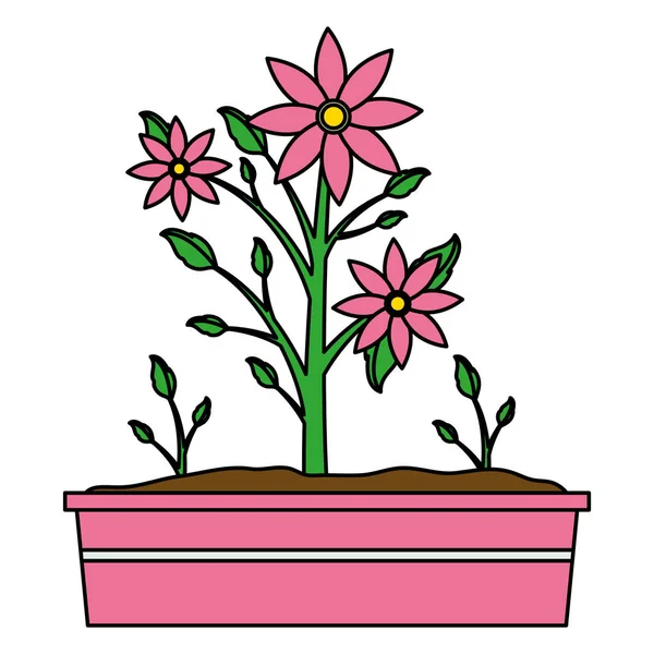 Herramientas decoración jardinería diseño plano — Vector de stock