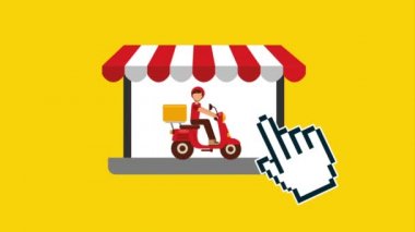 dizüstü bilgisayar ile teslimat gıda e-ticaret teknolojisi