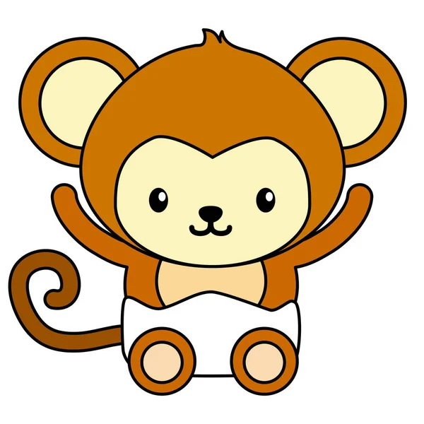 sevimli küçük maymun bebek karakter